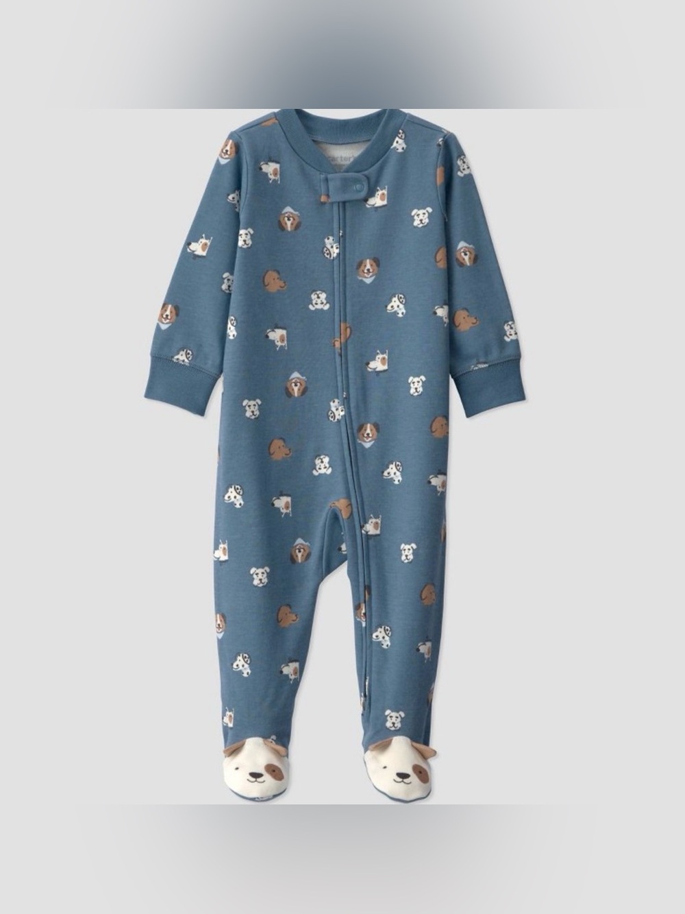 Carter's Blue Puppy Footed One-Piece Pajamas